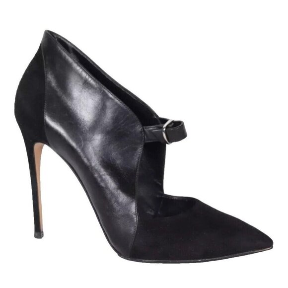 Casadei Women’s 8.5 Black Suede Leather Buckle Strap Pumps Shoes Stiletto Heels - Picture 1 of 8